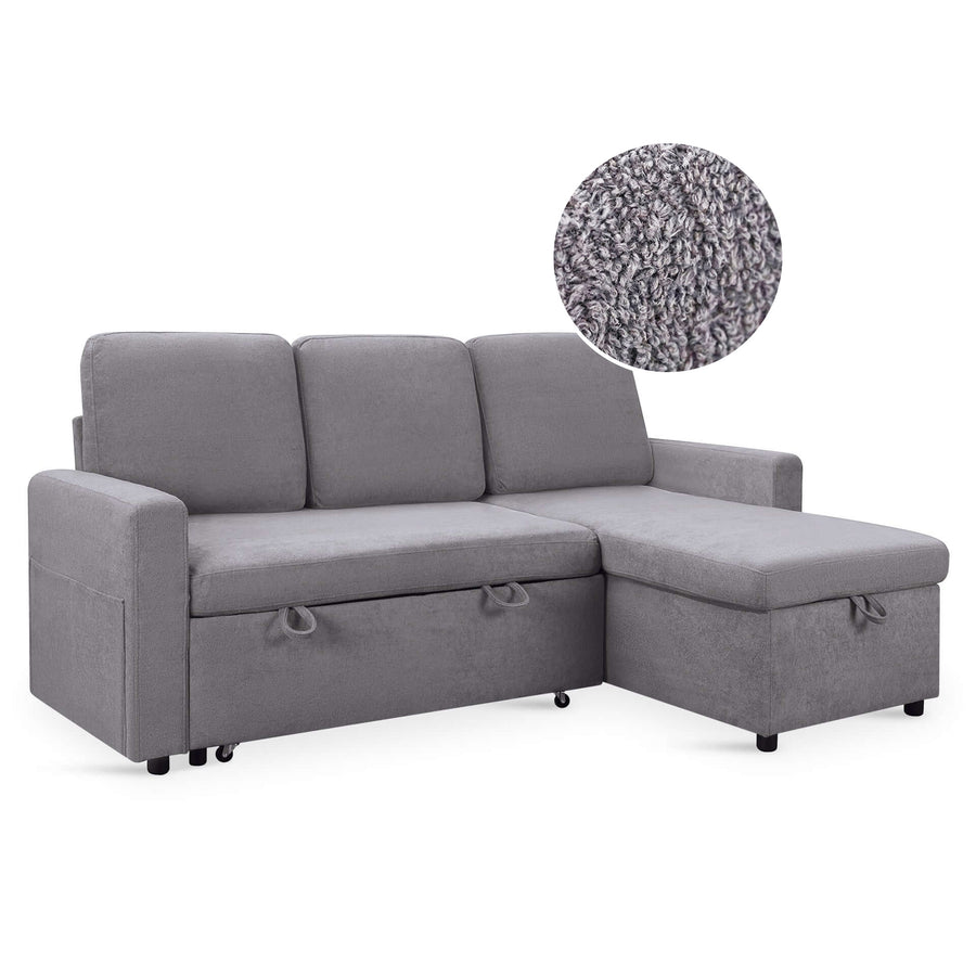 Amy 3 Seater Sofa Bed with Storage - Light Grey