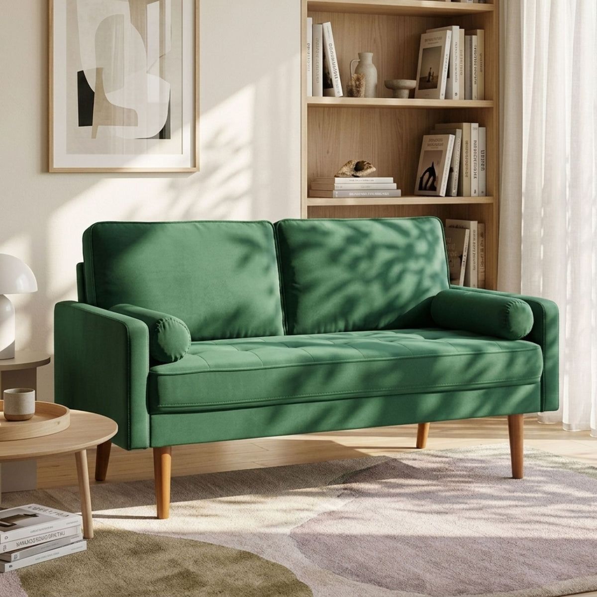 Alaina Velvet 2 Seater Sofa - Green