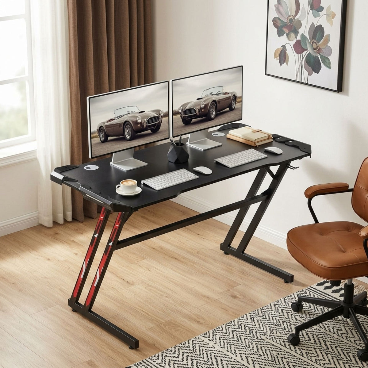 Vortex 120cm Gaming Desk - Carbon Black