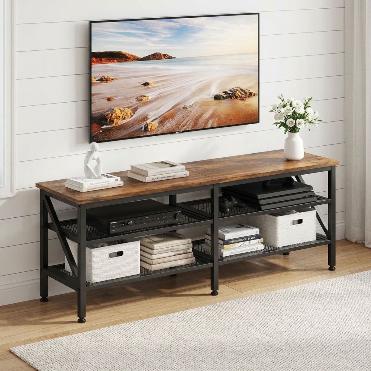 Gambia 1.4m Entertainment Unit - Rustic Brown