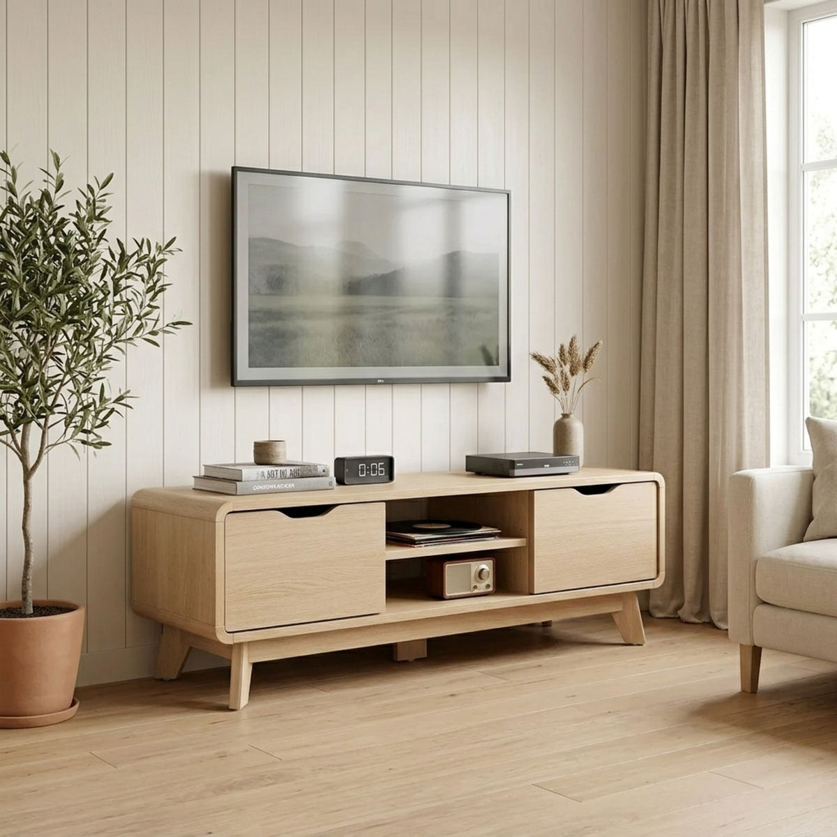 Fredy 1.2m Entertainment Unit - Oak