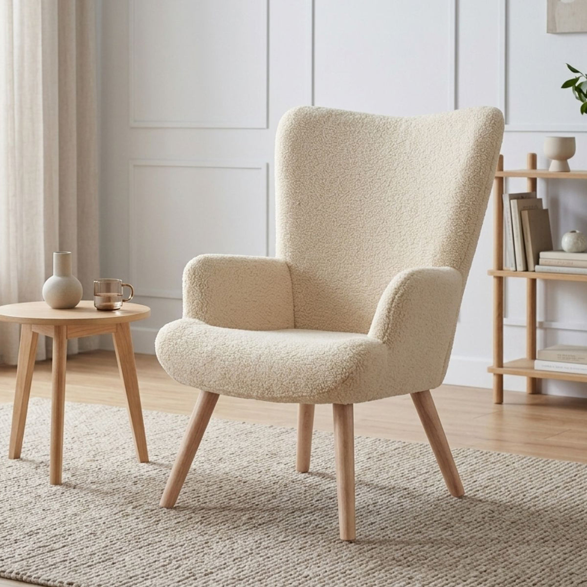 Laze Boucle Armchair - Beige