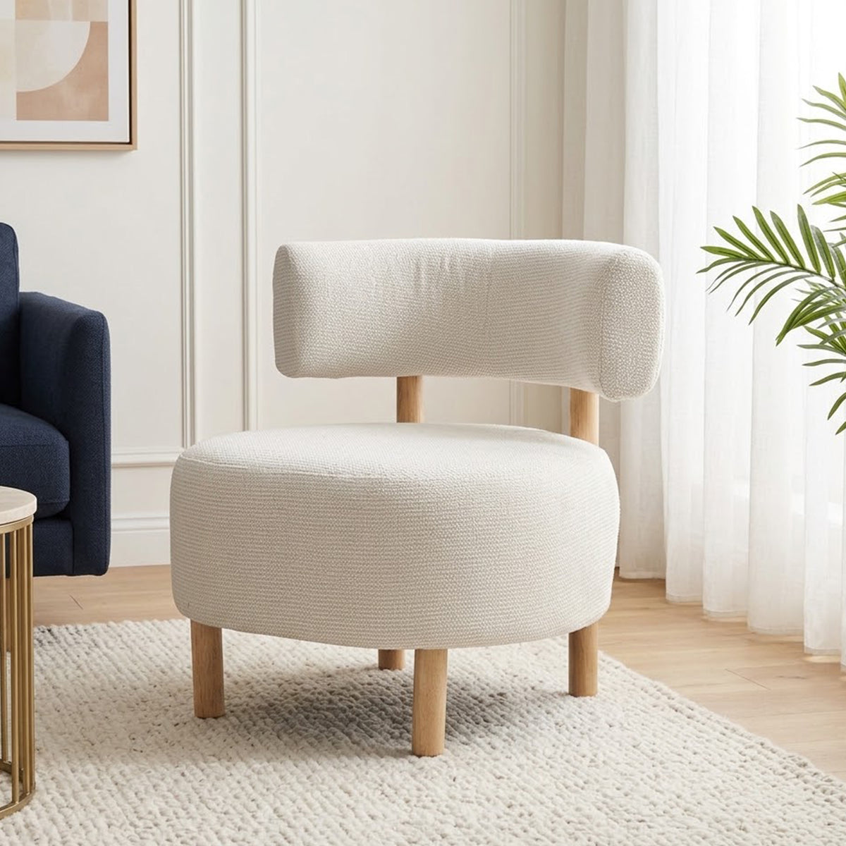 Milo Chenille Armchair - White