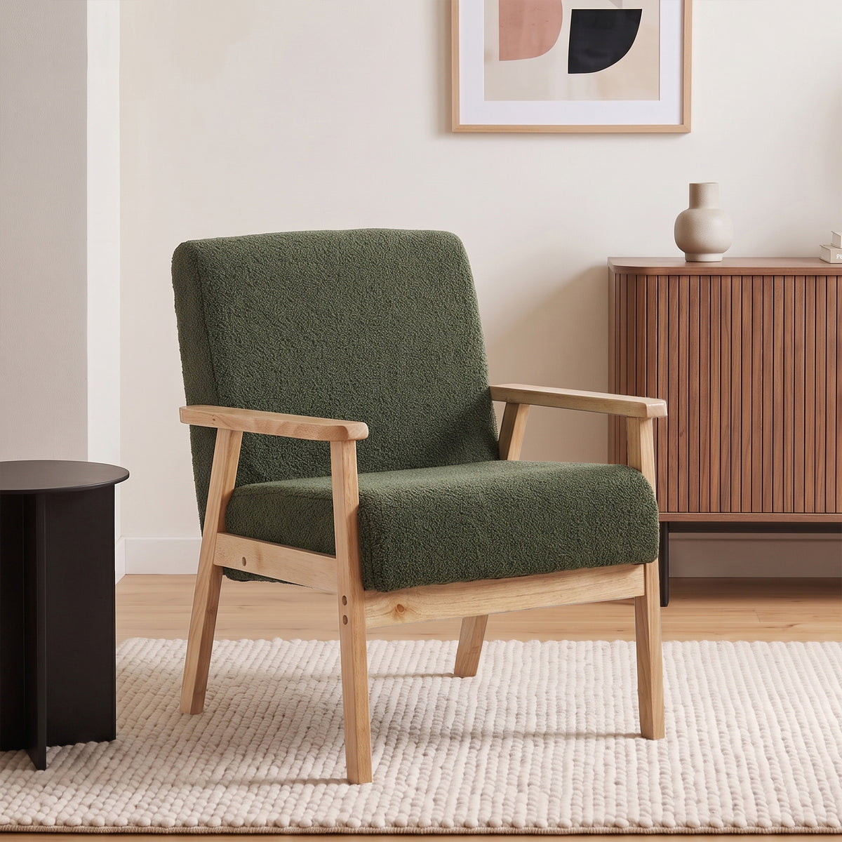 Aven Boucle Armchair - Dark Green