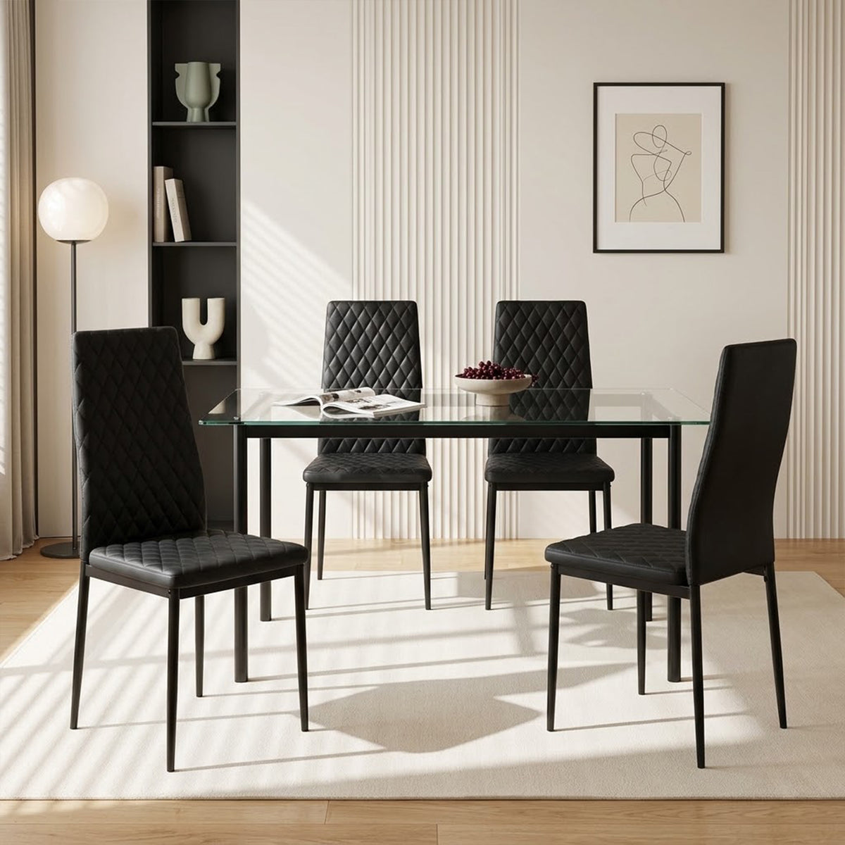 Fusion Diamond Chair- Set of 4 - Black