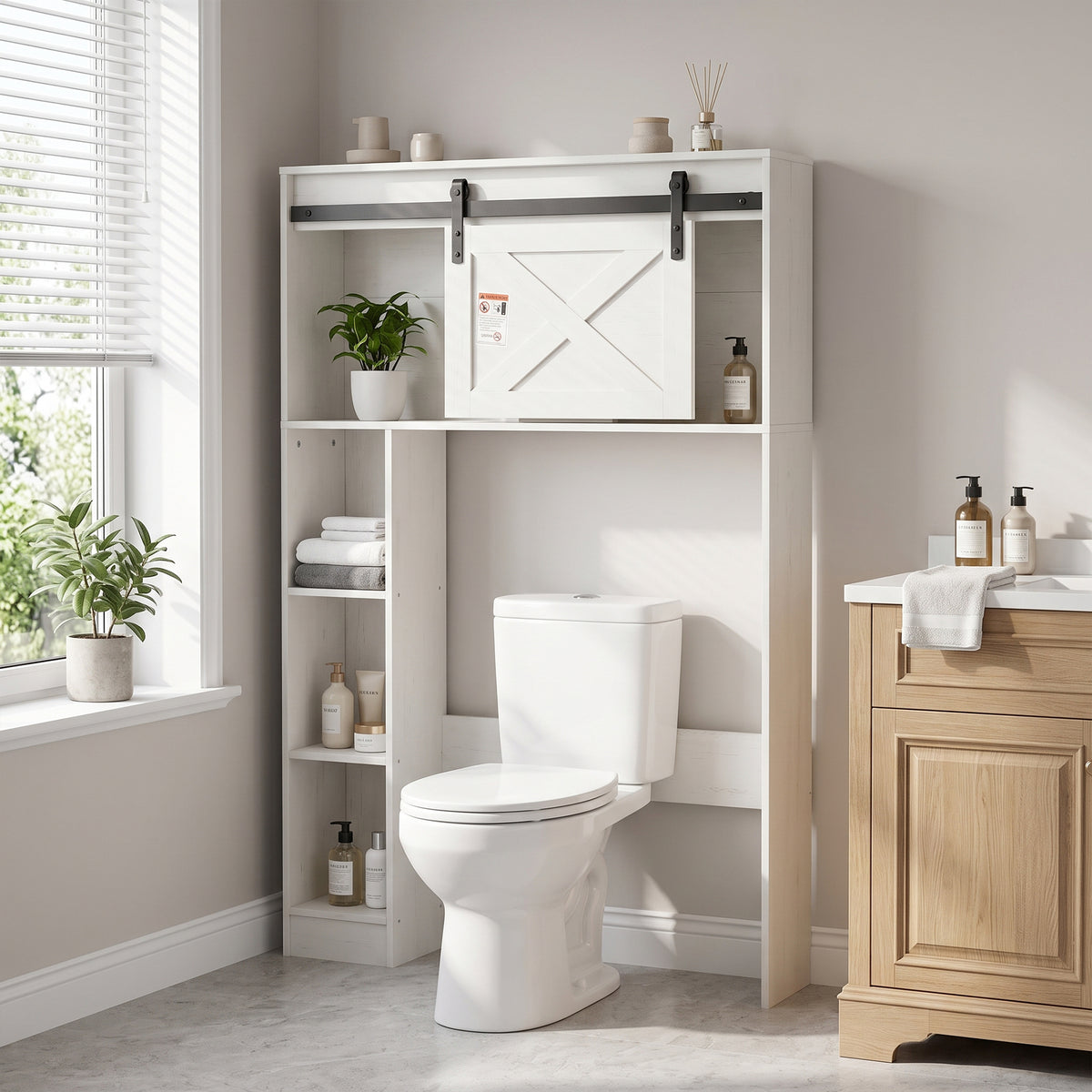 Aureole Bathroom Cabinet Over Toilet Storage - White