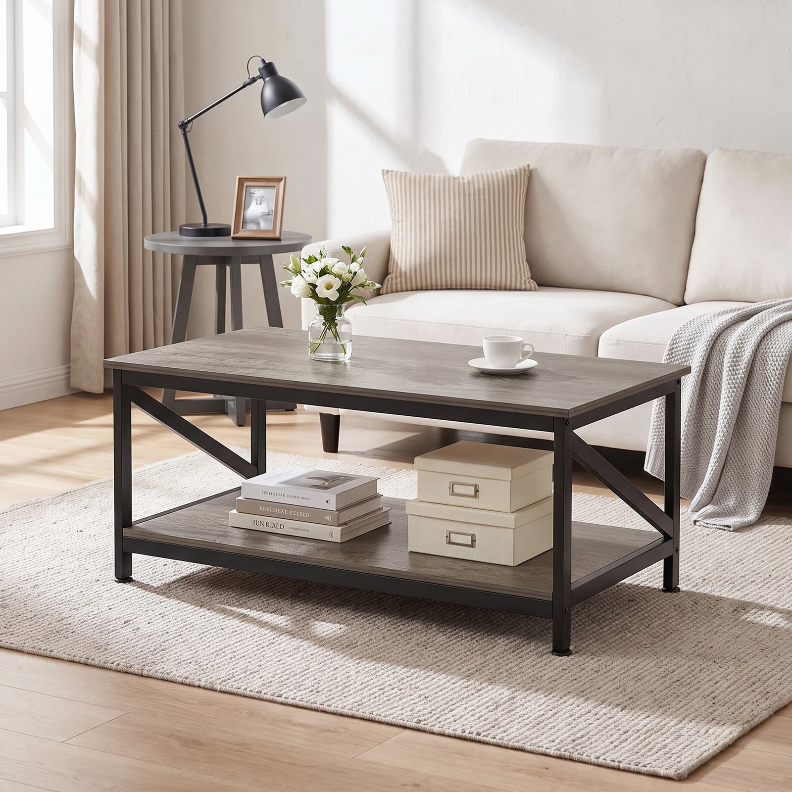 Atlas 1m Coffee Table - Grey Oak