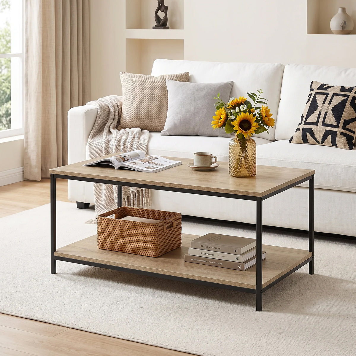 Kallos Coffee Table - Black + Old Wood