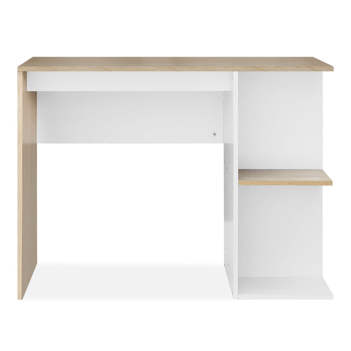 Brian 100cm Computer Desk - Oak + White