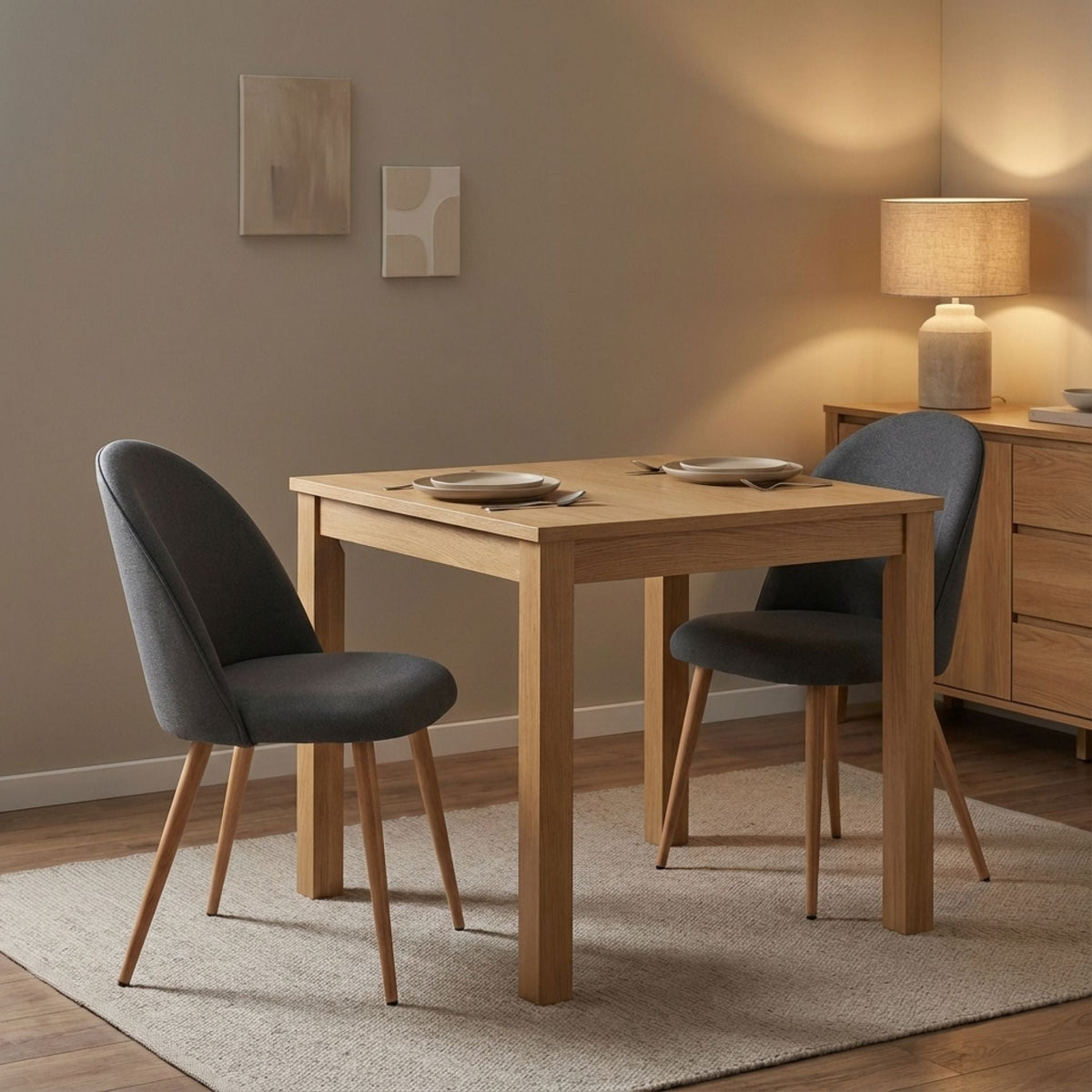 Wyatt Linen Dining Chair - Set of 2 - Dark Grey