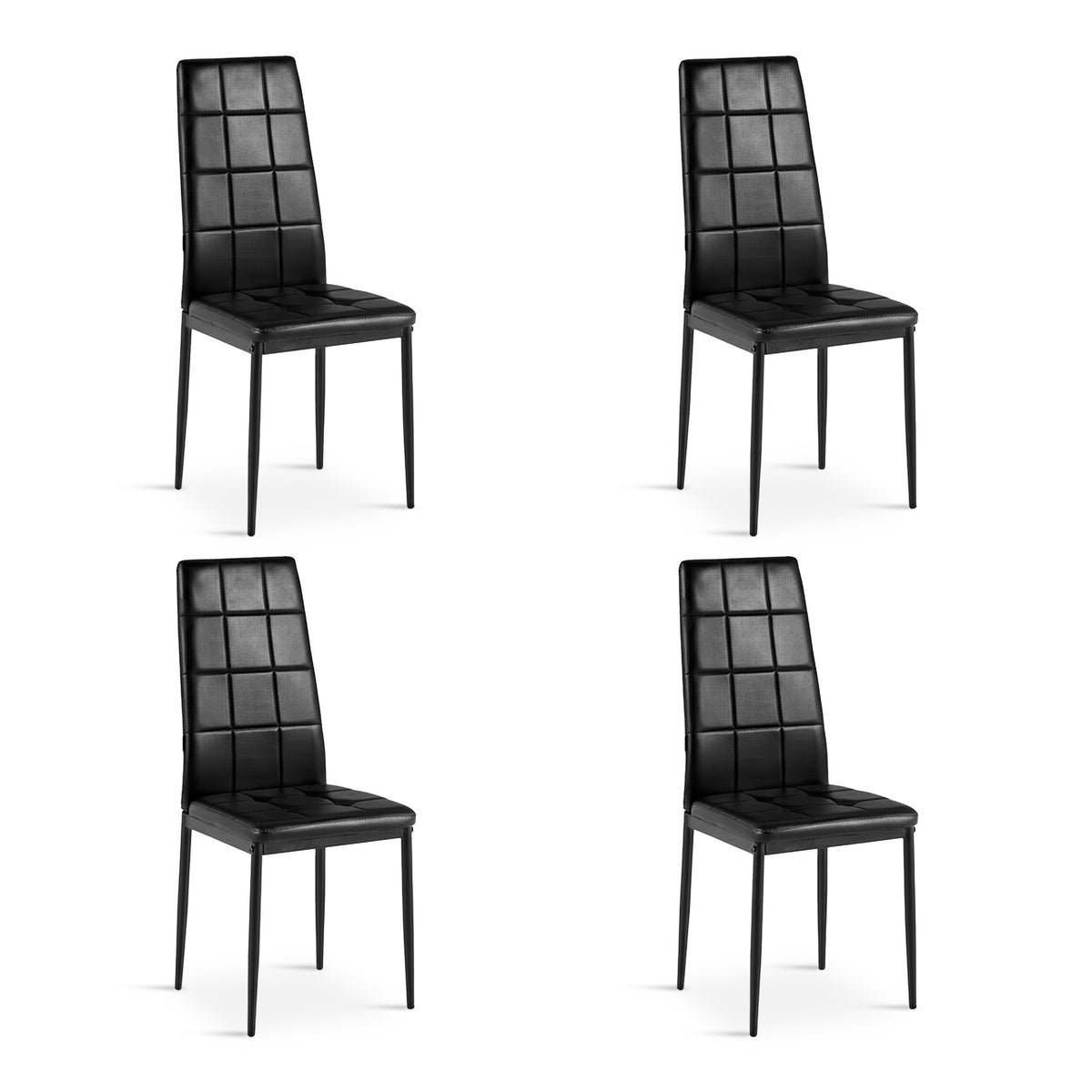 Mauro PU Leather Dining Chair - Set of 4 - Black