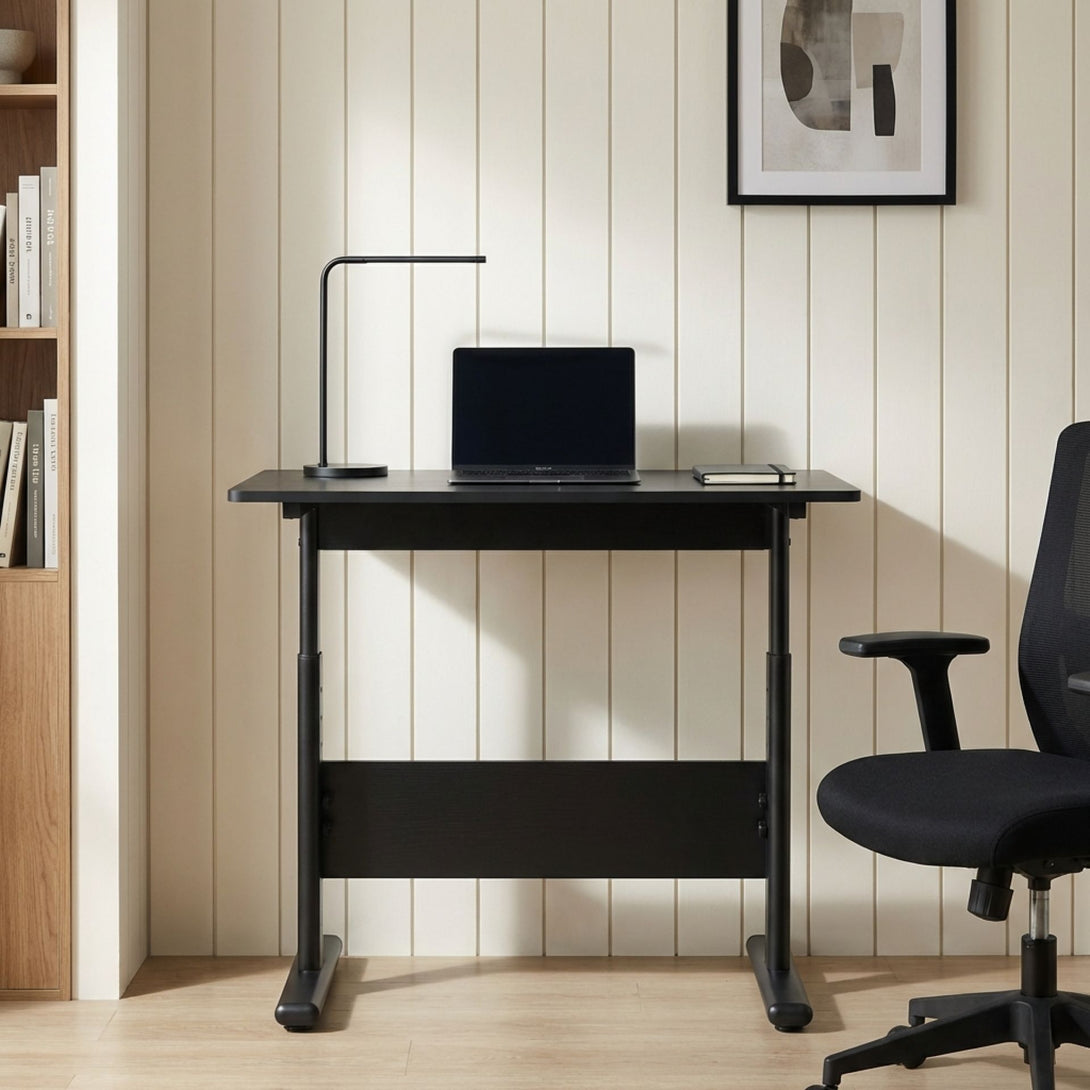 Hector 80cm Height-Adjustable Computer Desk - Black – LivingTopia