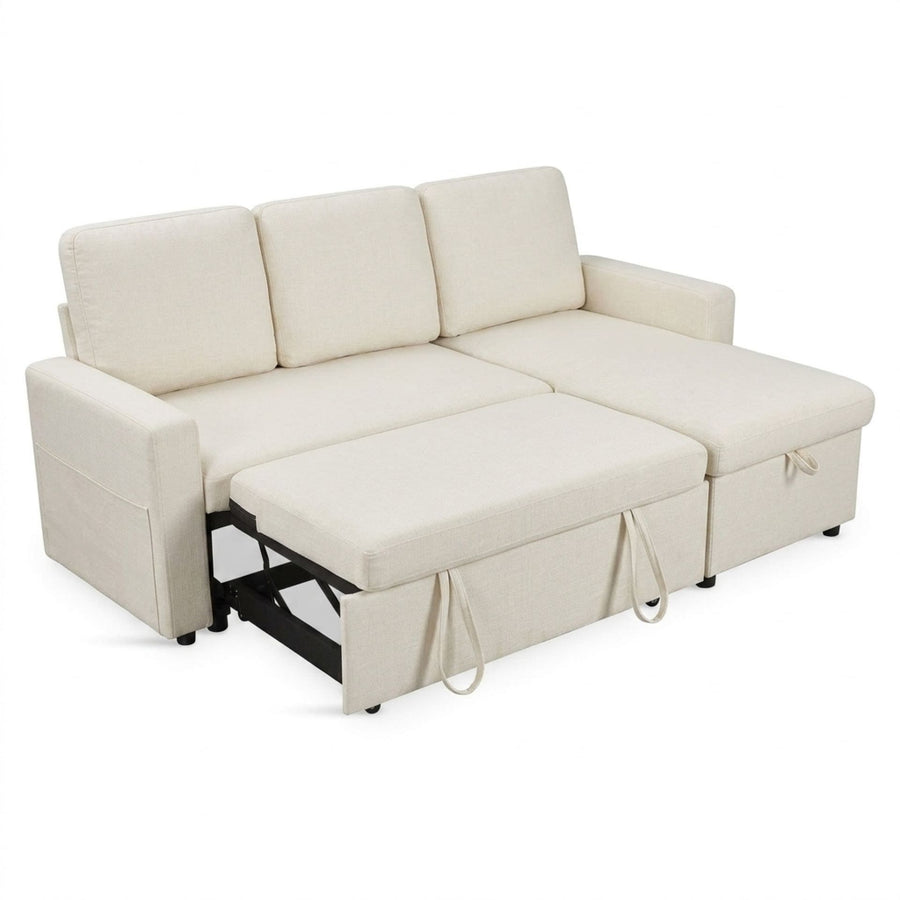 Amy 3 Seater Sofa Bed with Storage - Beige