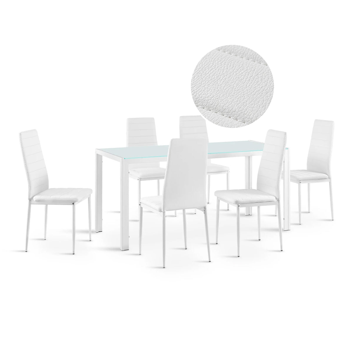 Samuel 7 Piece 1.6m Dining Set - White