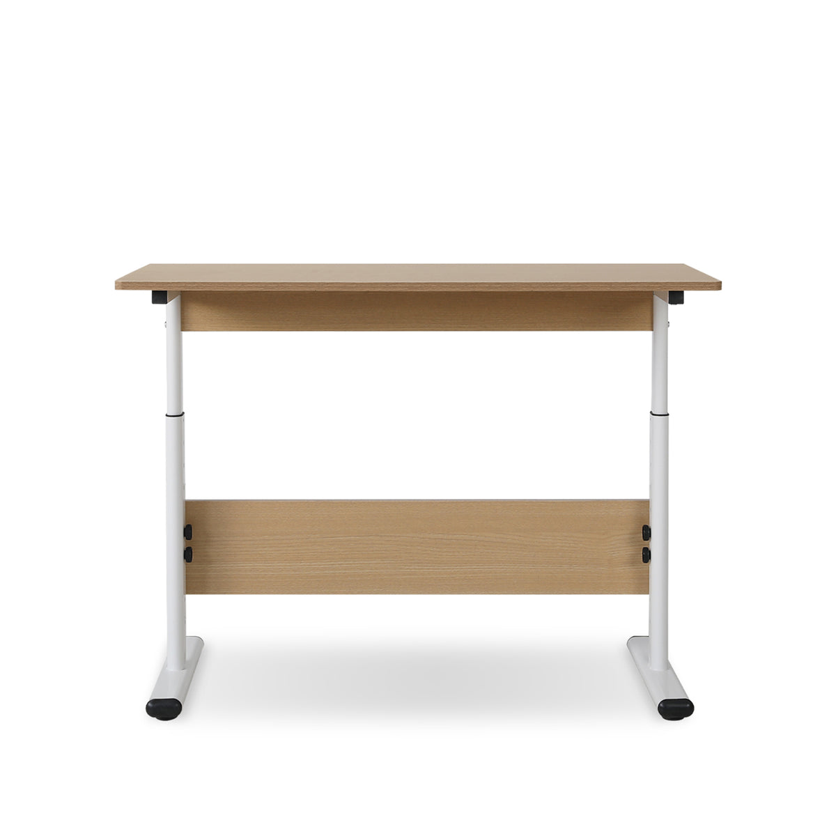 Hector 100cm Height-Adjustable Computer Desk - Maple + White