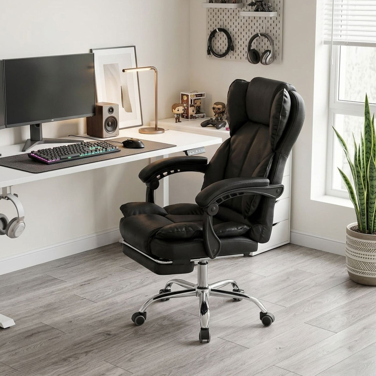 Paxton Office Chair with Footrest - Black