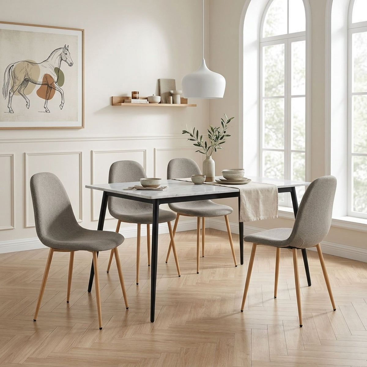 Arlo Linen Dining Chair - Set of 4 - Beige