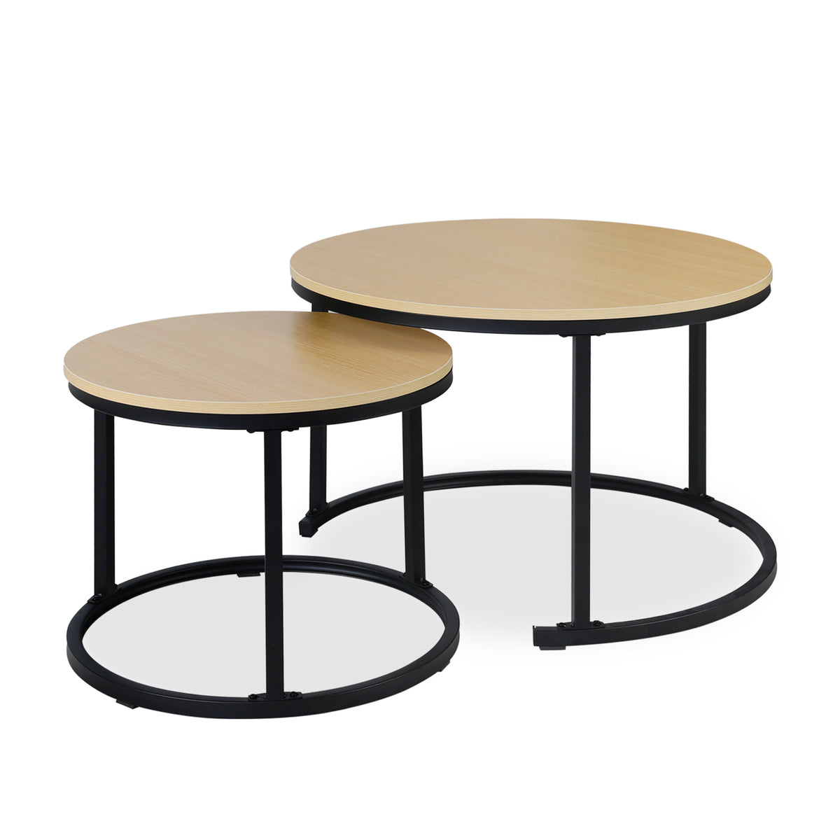 Nasser Nesting Coffee Table - Set of 2 - Natural + Black