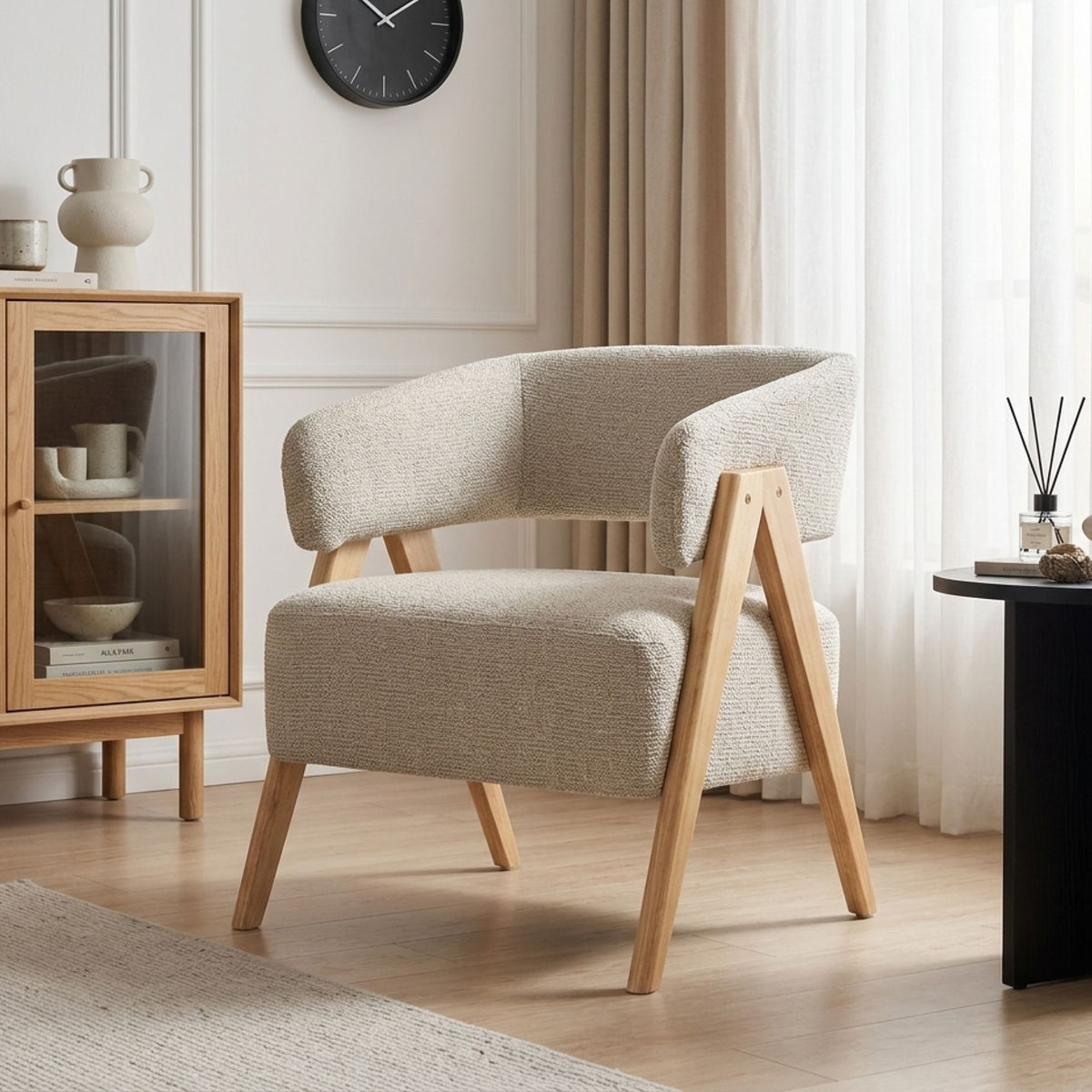 Bark Chenille Armchair - Khaki