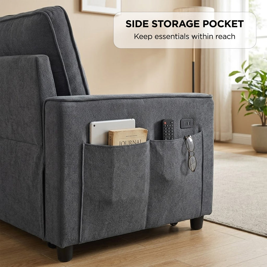 Kauri Boucle  2 Seater Sofa Bed - Dark Grey