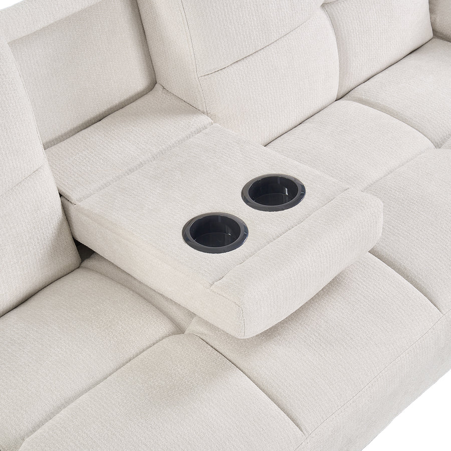 Forest 3 Seater Sofa Bed with Cup Holder - Beige