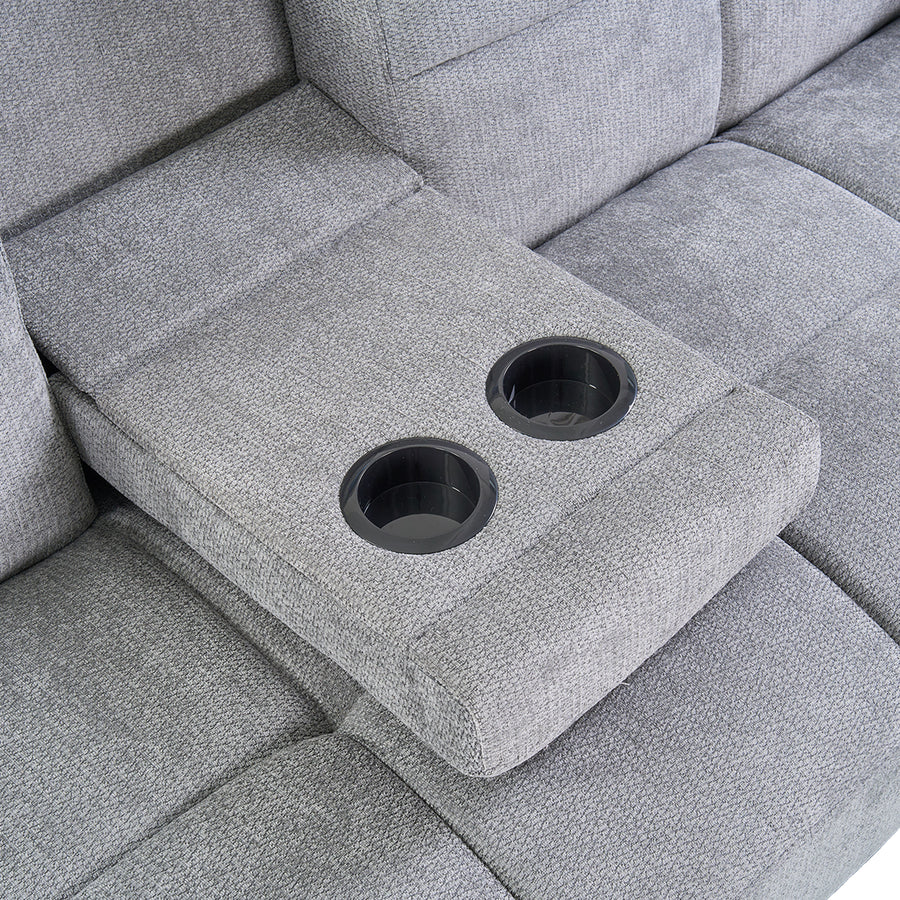Forest 3 Seater Sofa Bed with Cup Holder - Dark Grey