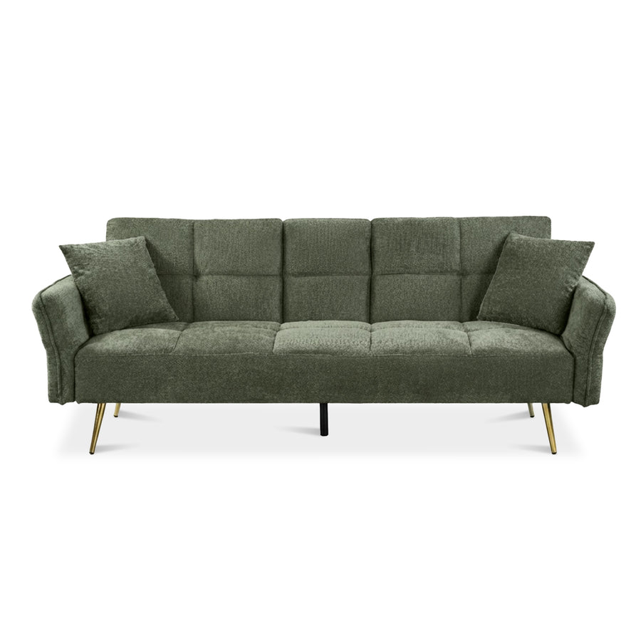 Forest 3 Seater Sofa Bed with Cup Holder - Green