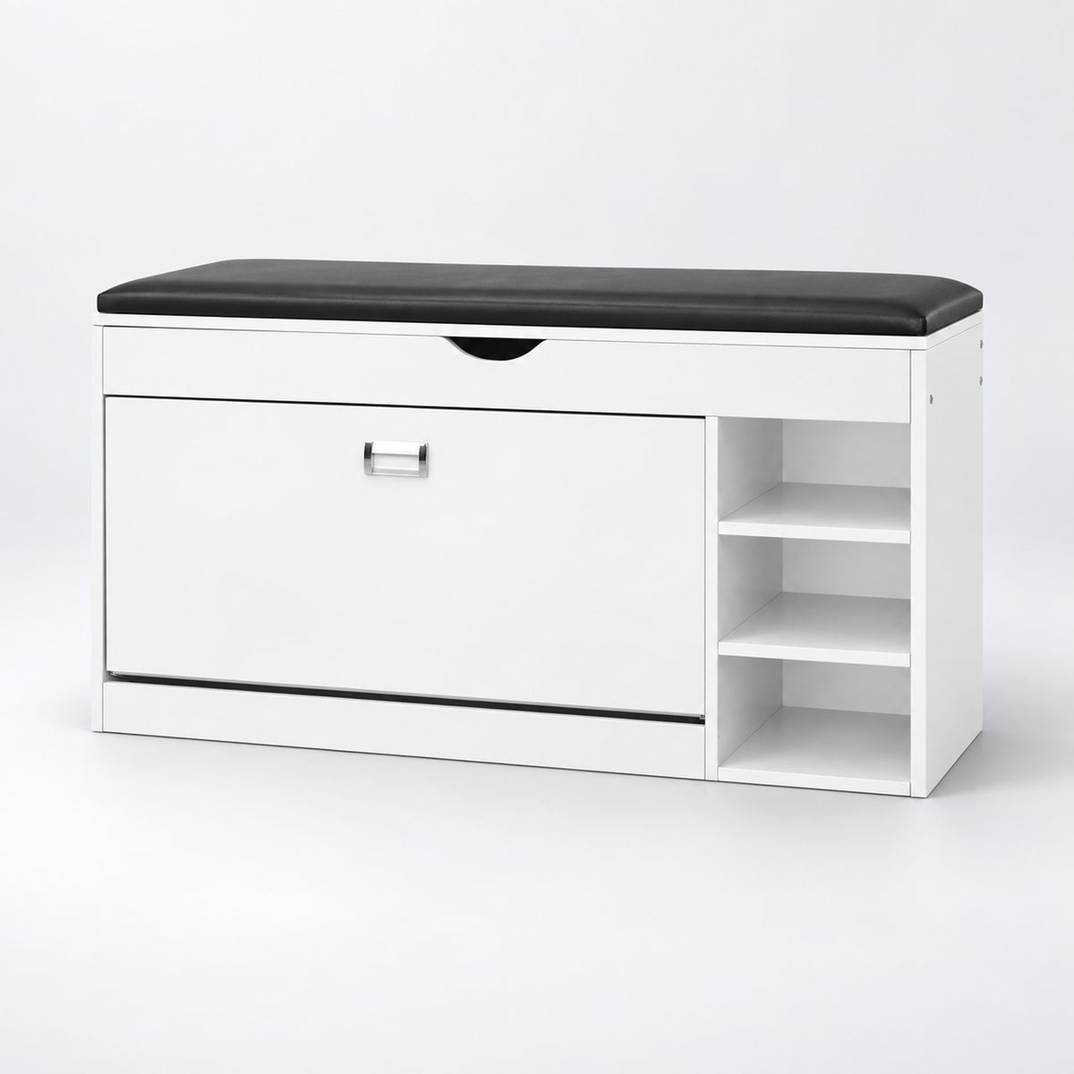 Gannet Shoe Rack Storage Cabinet 3 Layer - White + Black