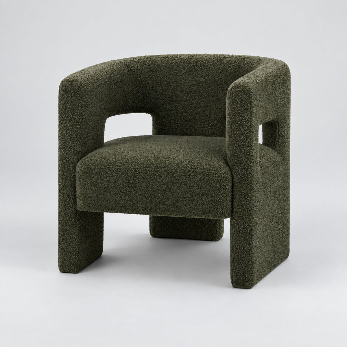 Rivo Boucle Armchair - Dark Green