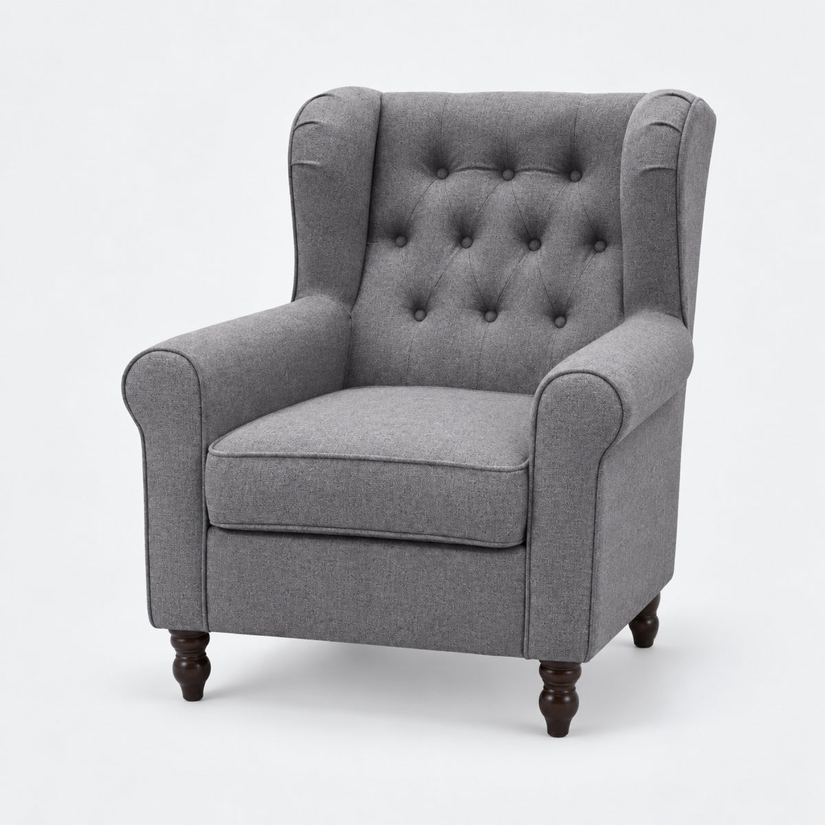 Windsor Linen Armchair - Light Grey