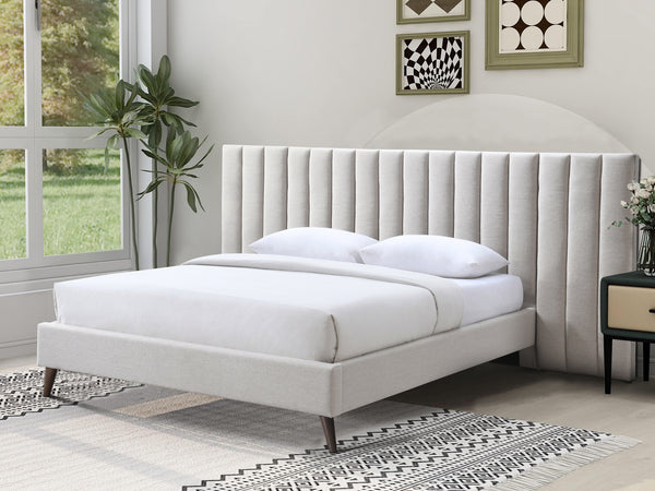 Hamilton Queen Bed Frame - Oat White