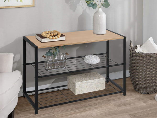Milton 3 Tier Storage Shelf - Maple + Black