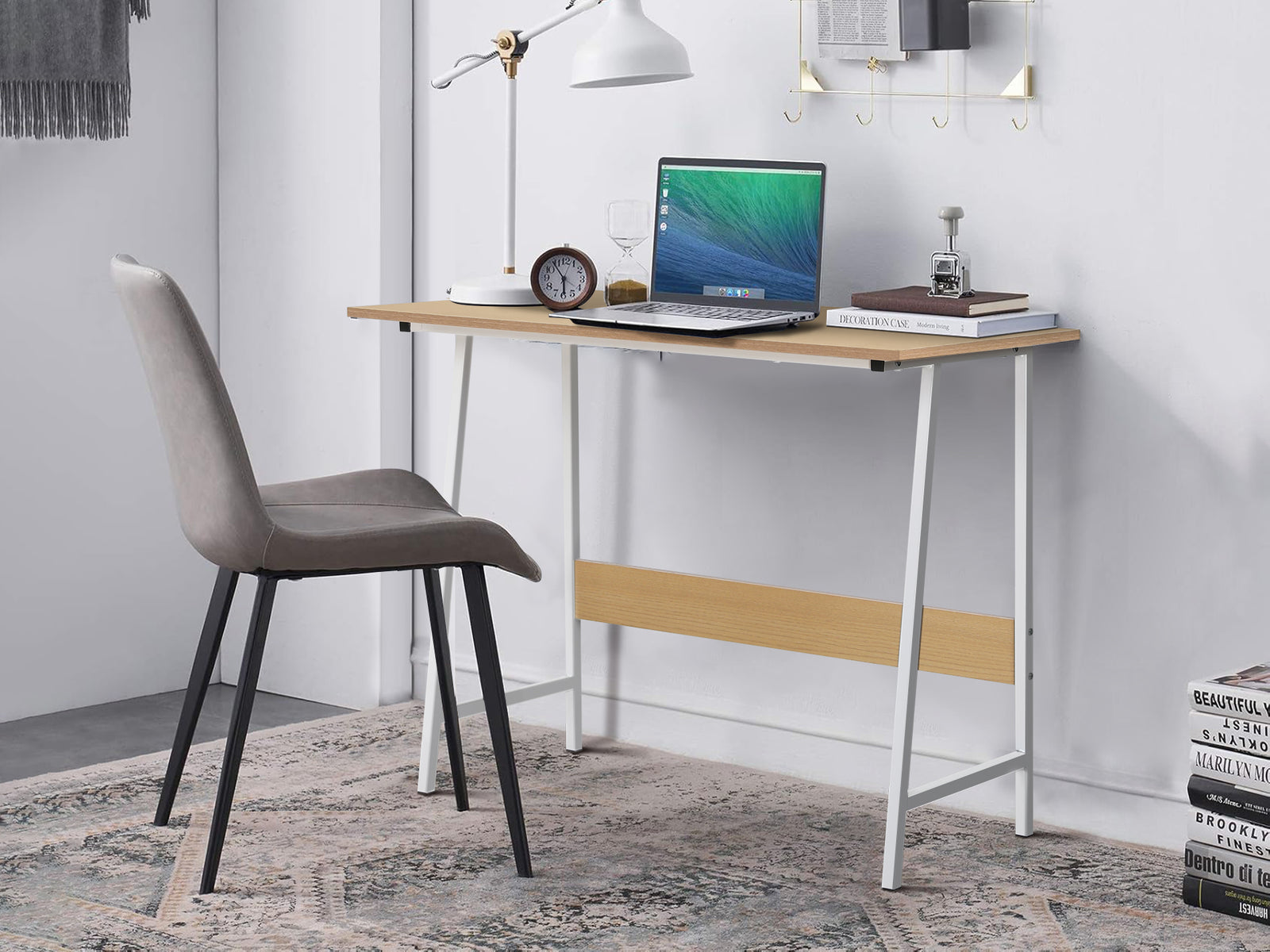 Daniel 100cm Computer Desk - Maple + White