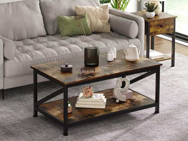 Atlas 1m Coffee Table - Rustic Brown