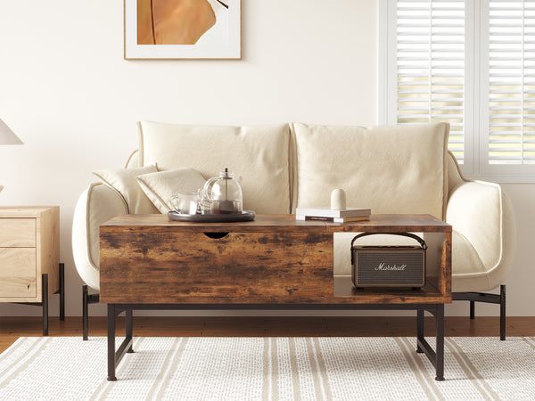 Chilwa Lift Top Coffee Table - Rustic Brown