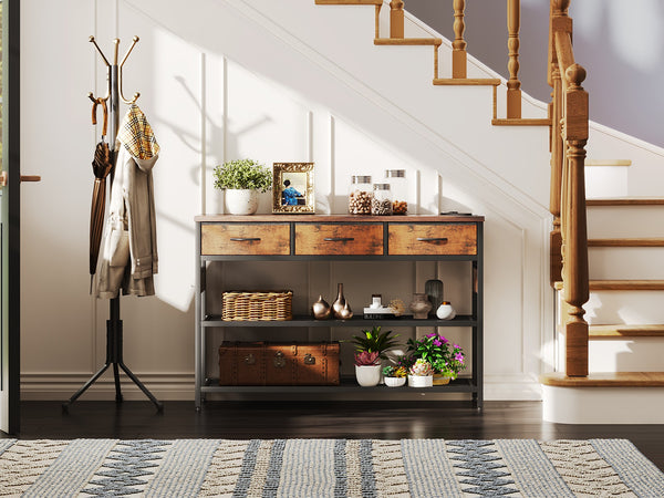 Shrike Console Table with 3 Drawers - Light Cherry