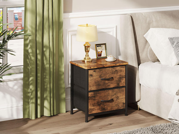Hailey Bedside Table - Rustic Brown