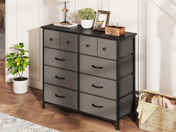 Natalia 10 Drawers Lowboy - Grey