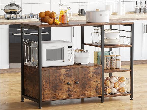 Toko Kitchen Storage Cabinet Shelf Microwave Stand - Rustic Brown