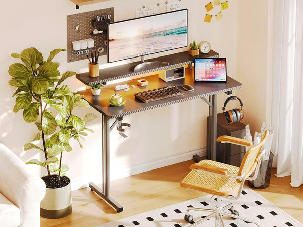 Tucker 100cm LED Gaming Desk - Carbon Black