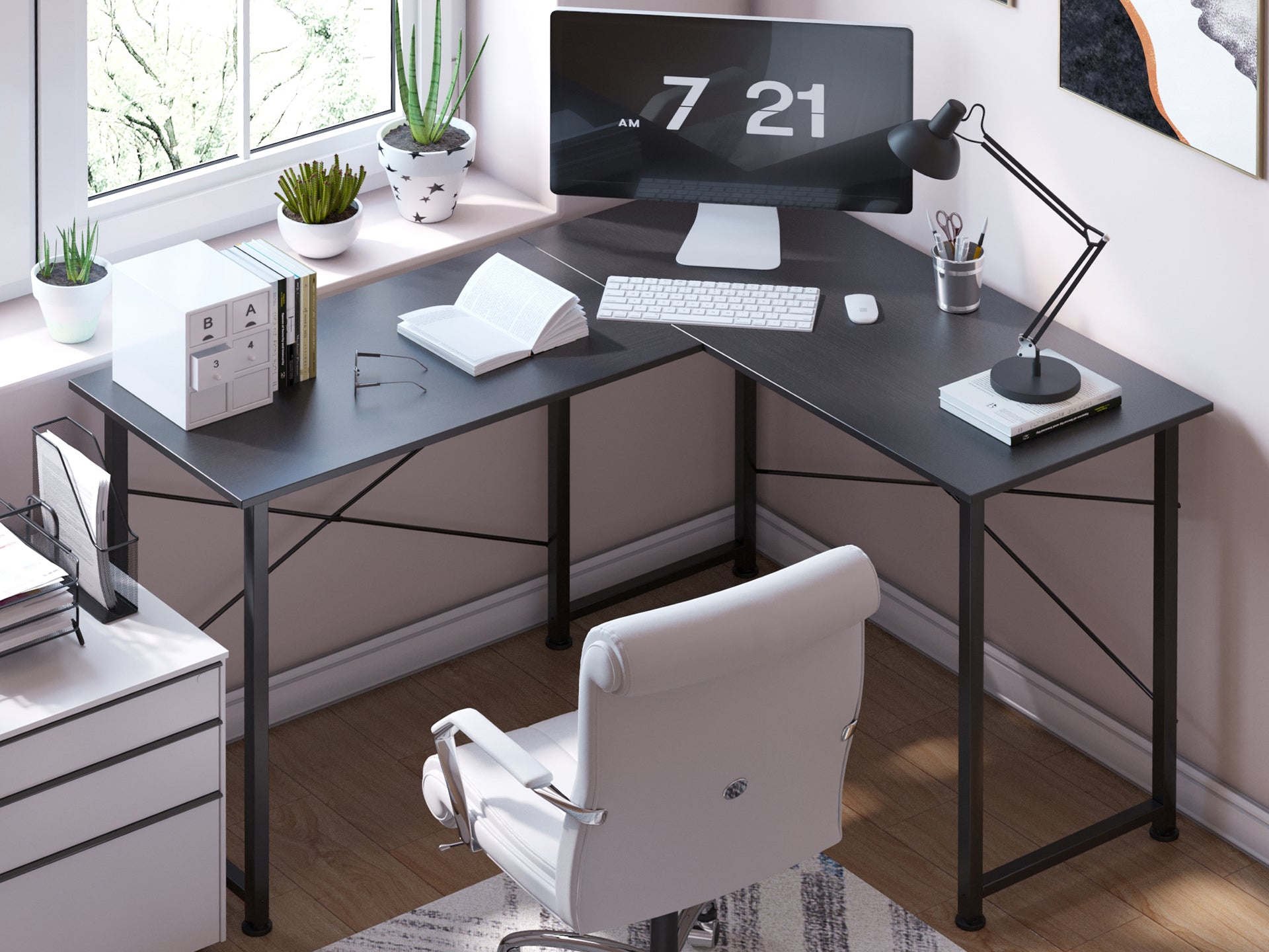 Rafael Computer Corner Desk - Black – LivingTopia
