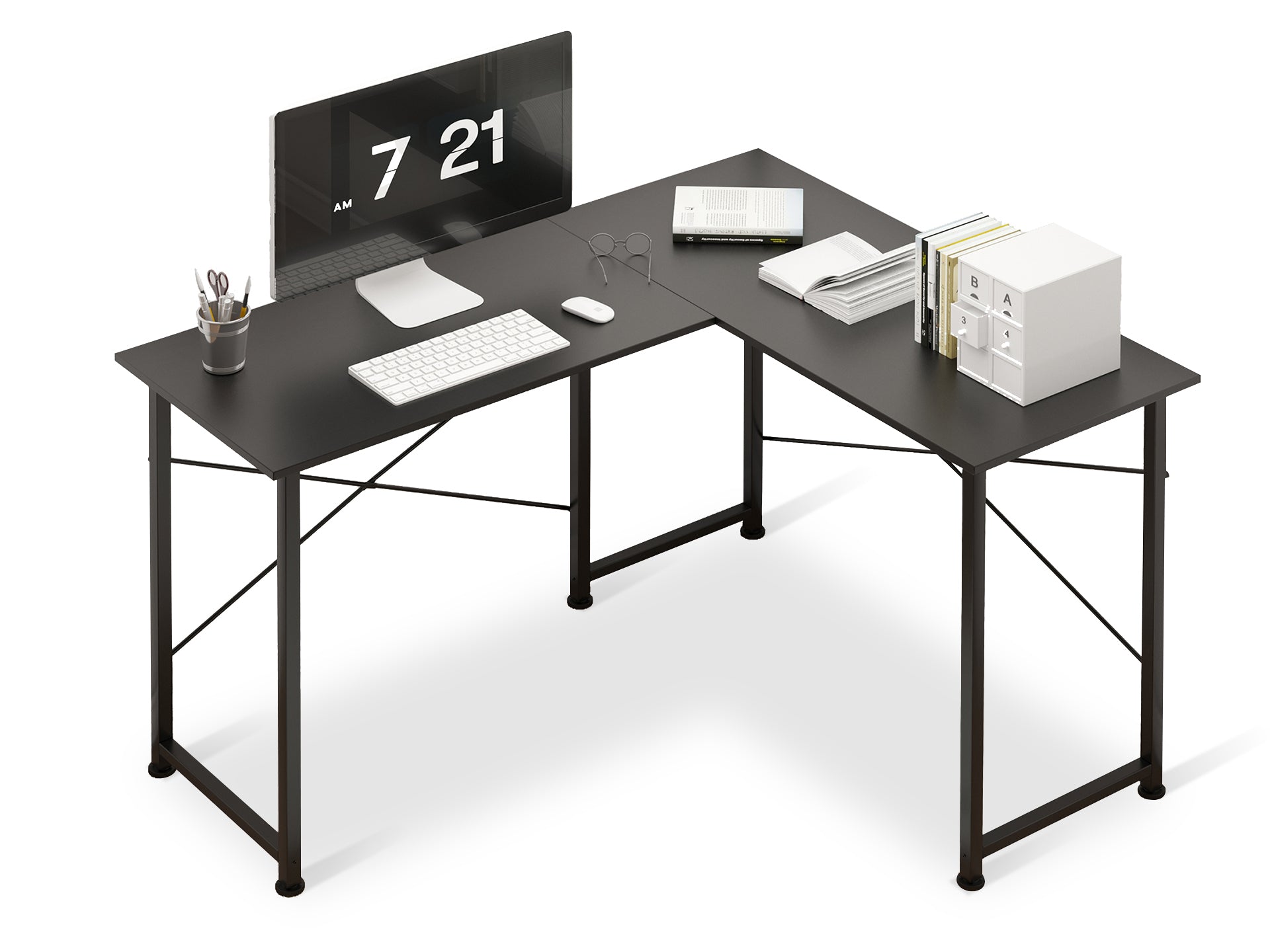 Rafael Computer Corner Desk - Black – LivingTopia