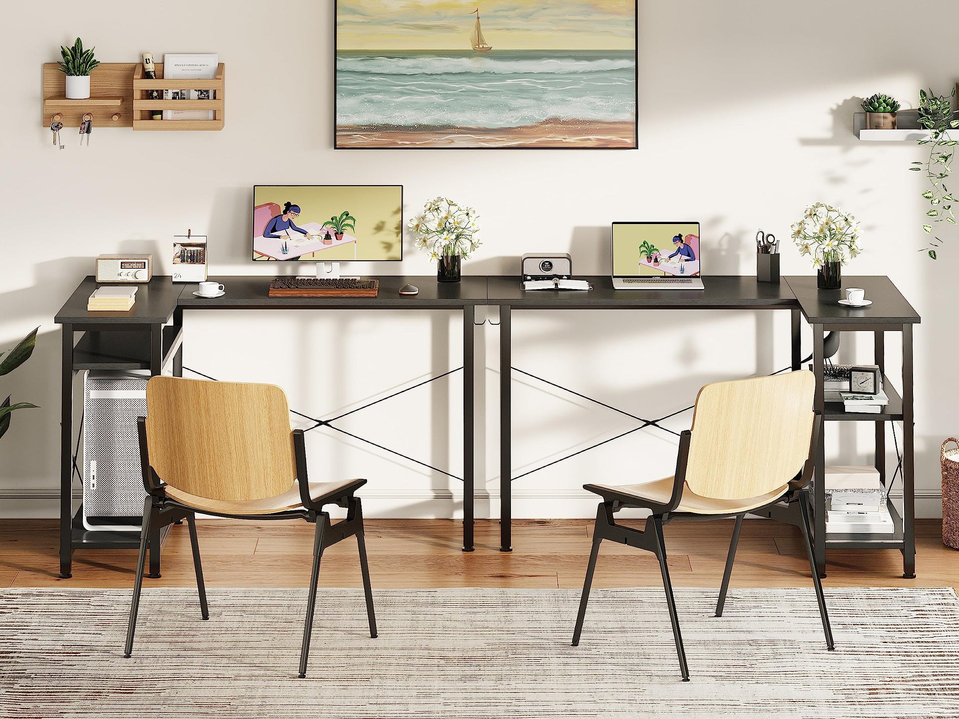 Omar Computer Corner Desk - Black – LivingTopia