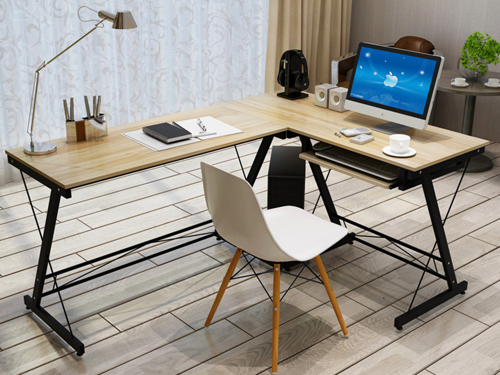 Steven Computer Corner Desk - Natural