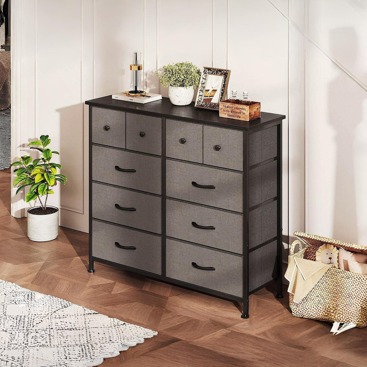 Natalia 10 Drawers Lowboy - Grey (0.061m3 - 15kg)