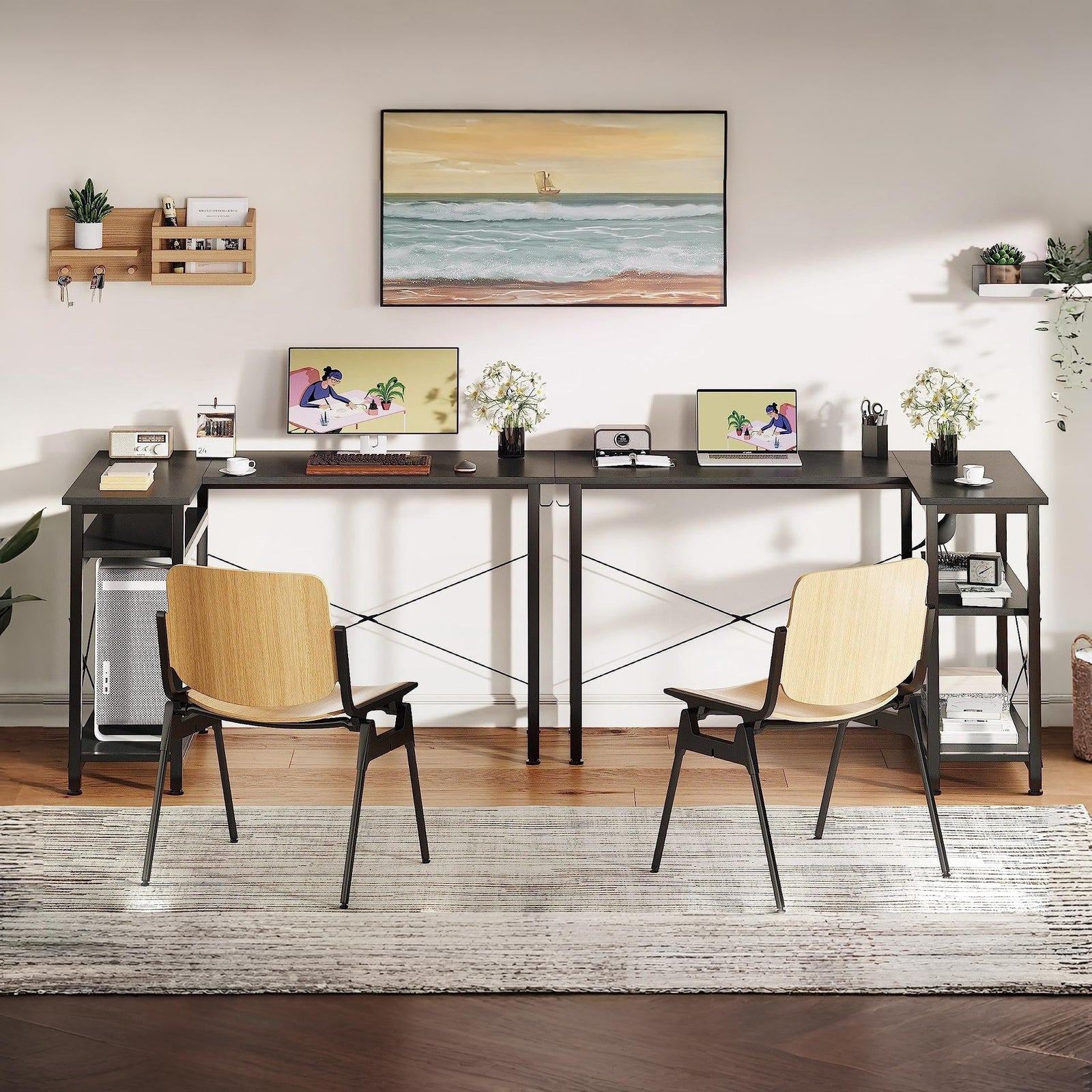 Omar Computer Corner Desk - Black