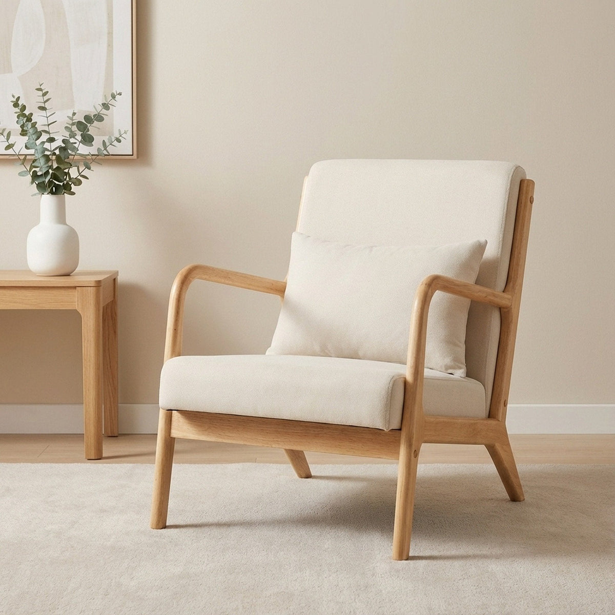 Taru Velvet Armchair - Beige